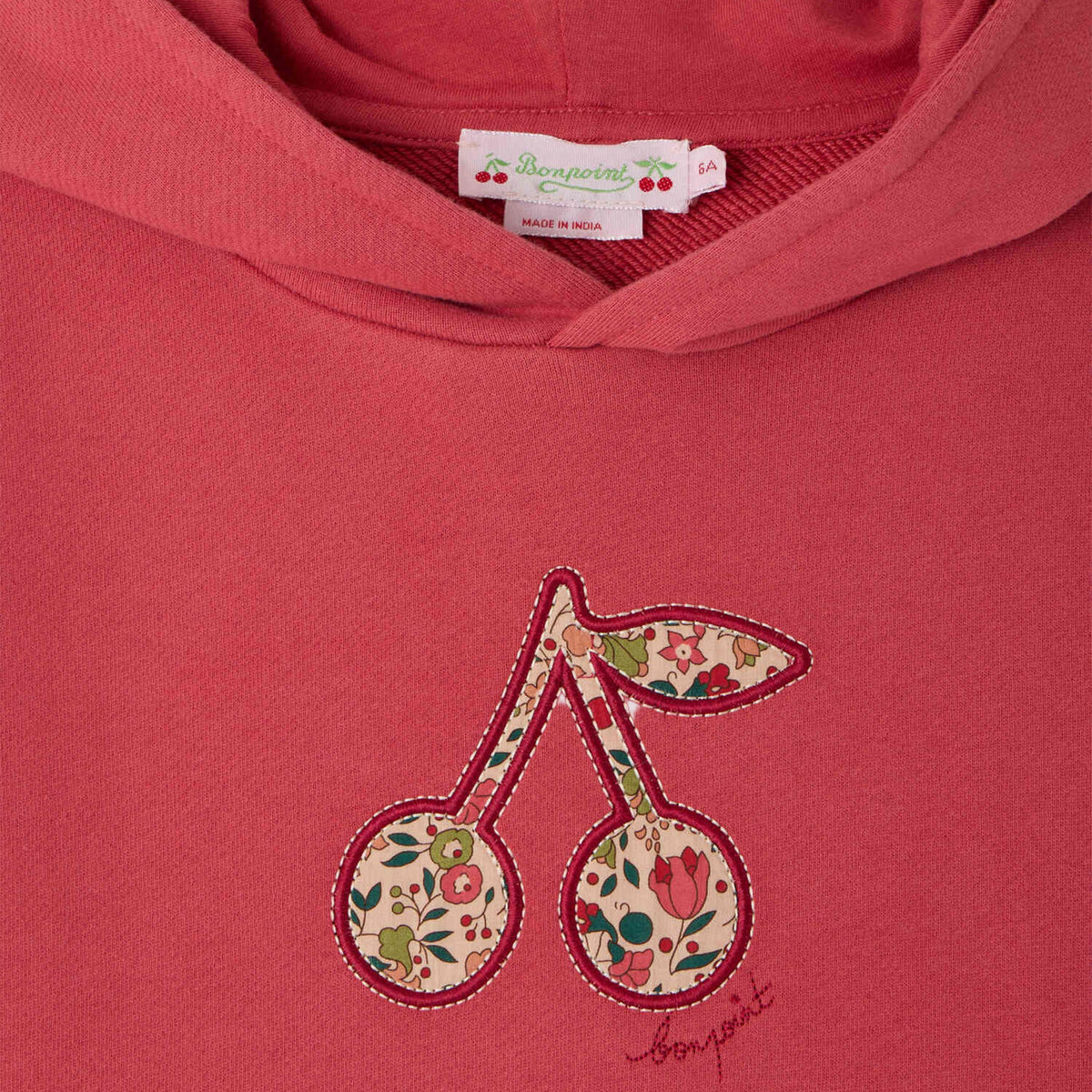 Himbeerrotes Tita Kapuzen-Sweatshirt aus Bio-Baumwolle