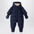 Blauer wattierter Tagonfly Overall aus wasserabweisendem Flanell