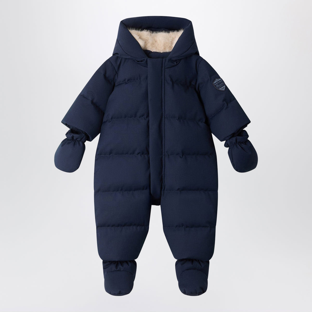 Blauer wattierter Tagonfly Overall aus wasserabweisendem Flanell