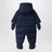 Blauer wattierter Tagonfly Overall aus wasserabweisendem Flanell