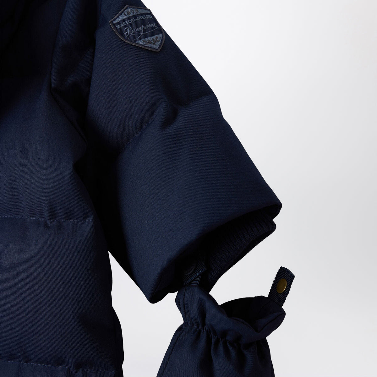 Blauer wattierter Tagonfly Overall aus wasserabweisendem Flanell