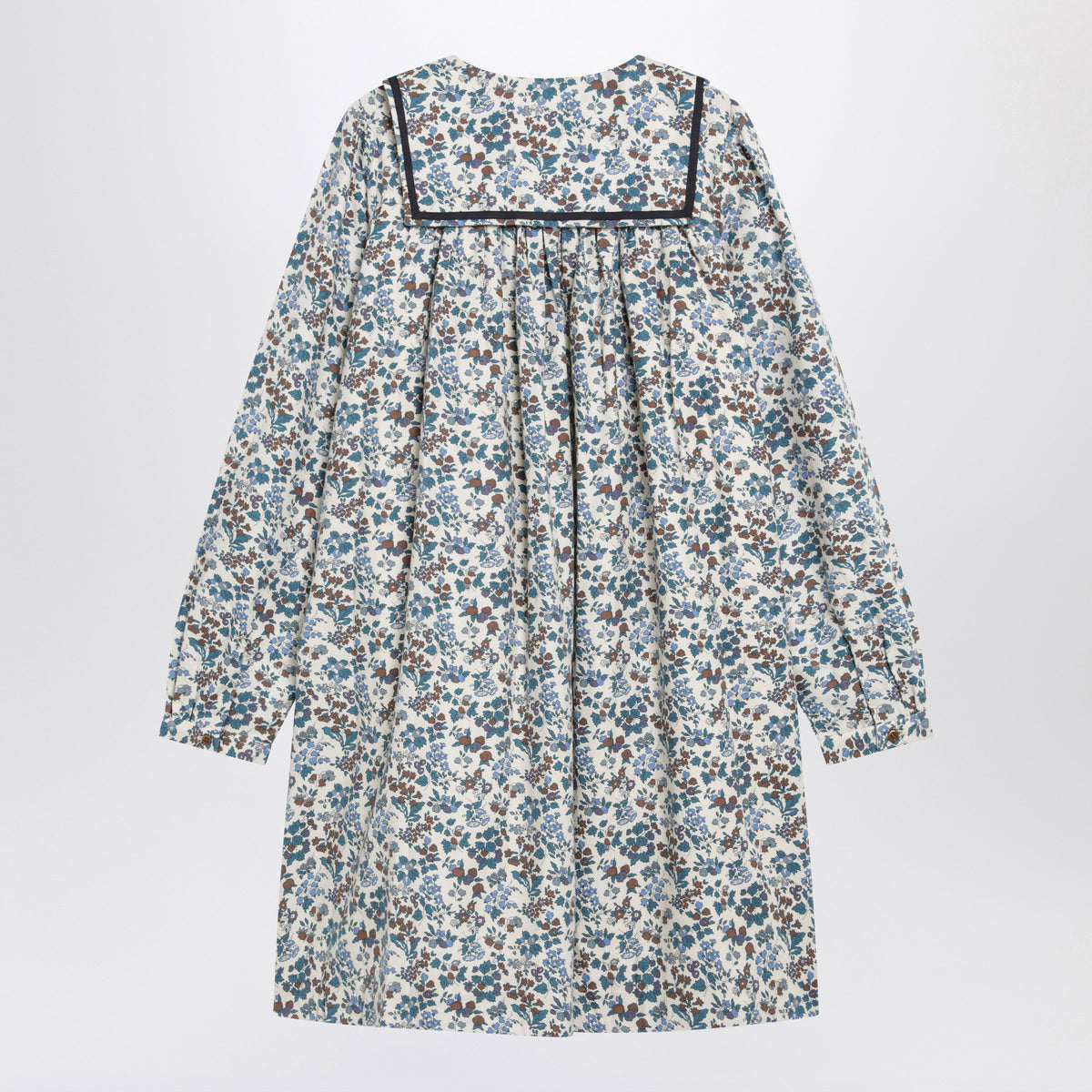 Robe Marinette bleue à imprimé floral en coton