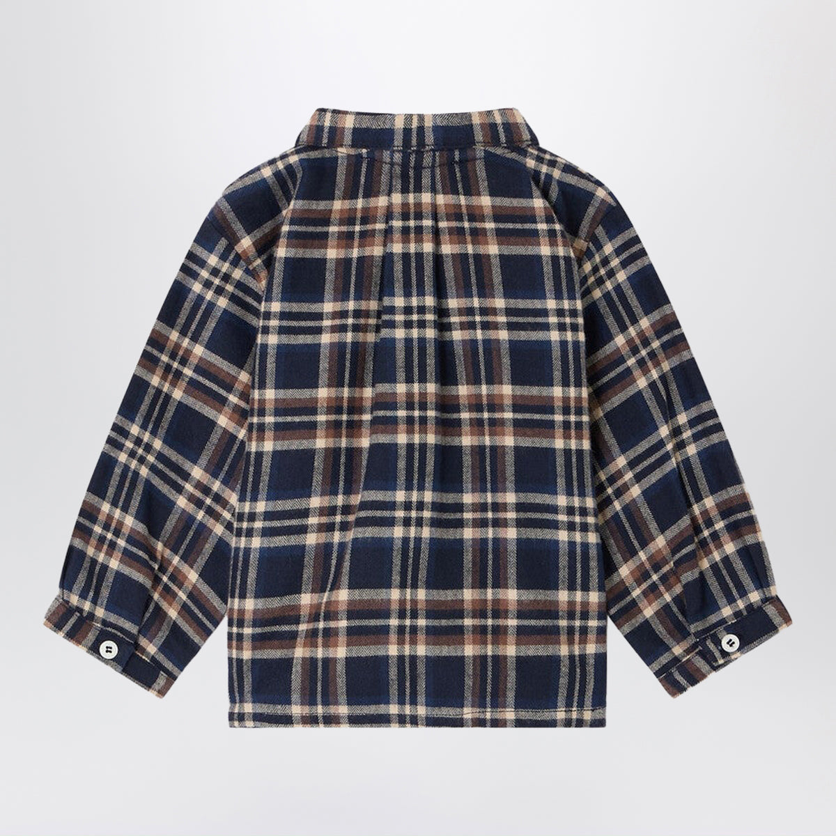 Nathan blue checked shirt in organic cotton