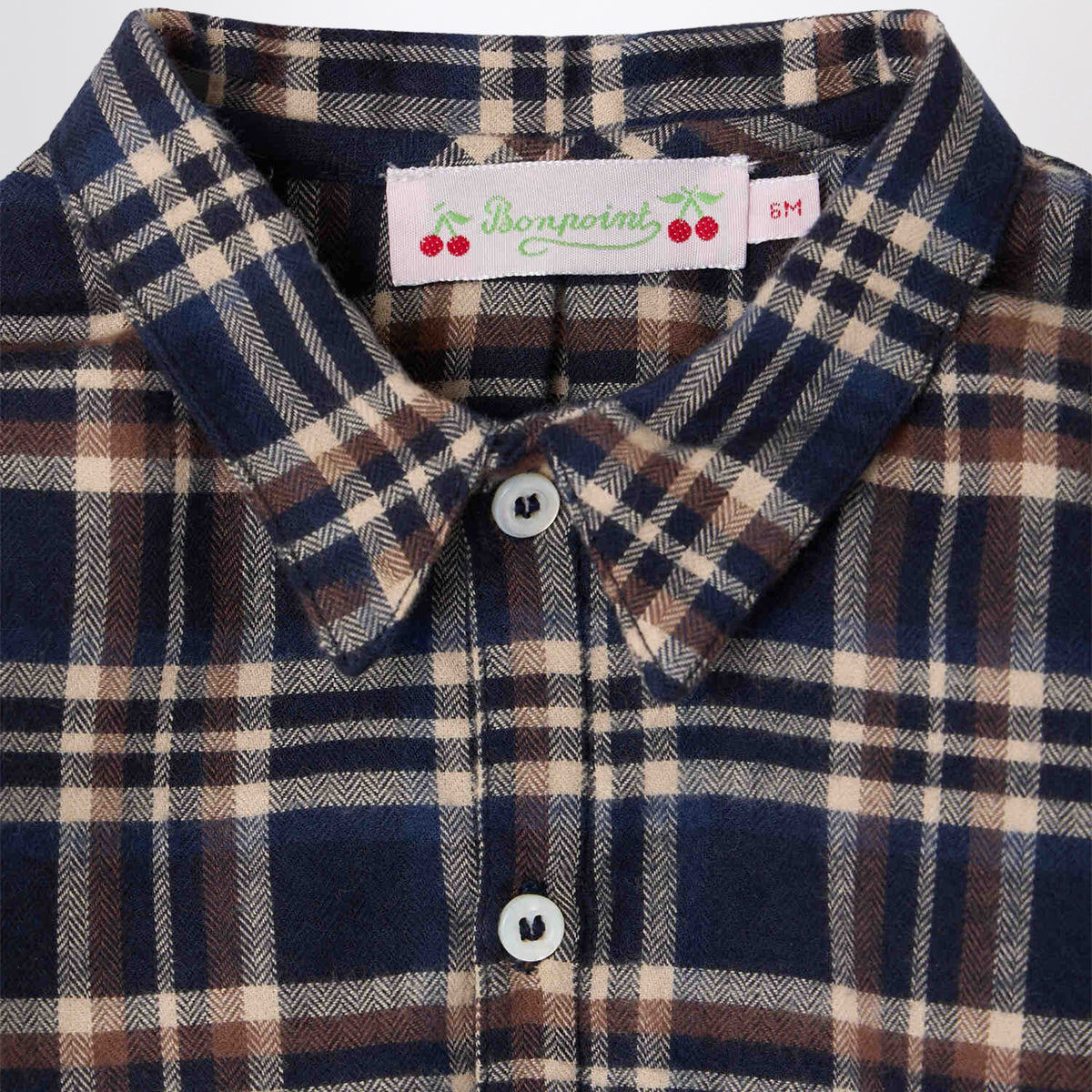 Nathan blue checked shirt in organic cotton