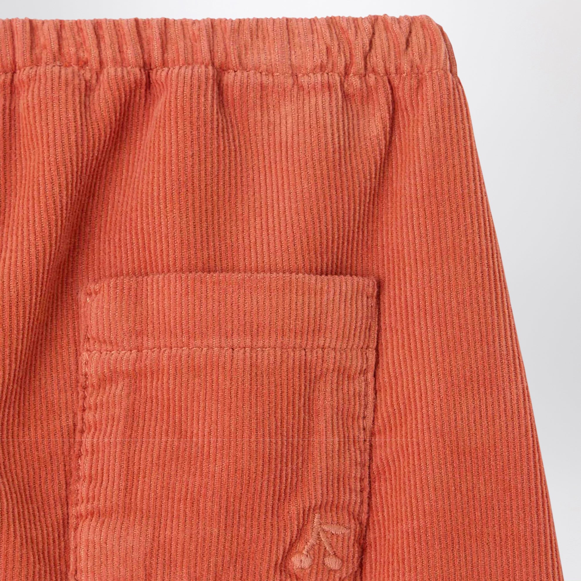 Orangefarbene Dandy Hose aus Baumwollcord