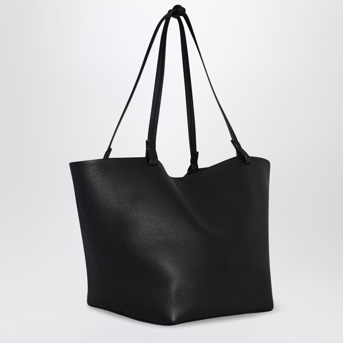Borsa Park Tote Three nera in pelle martellata