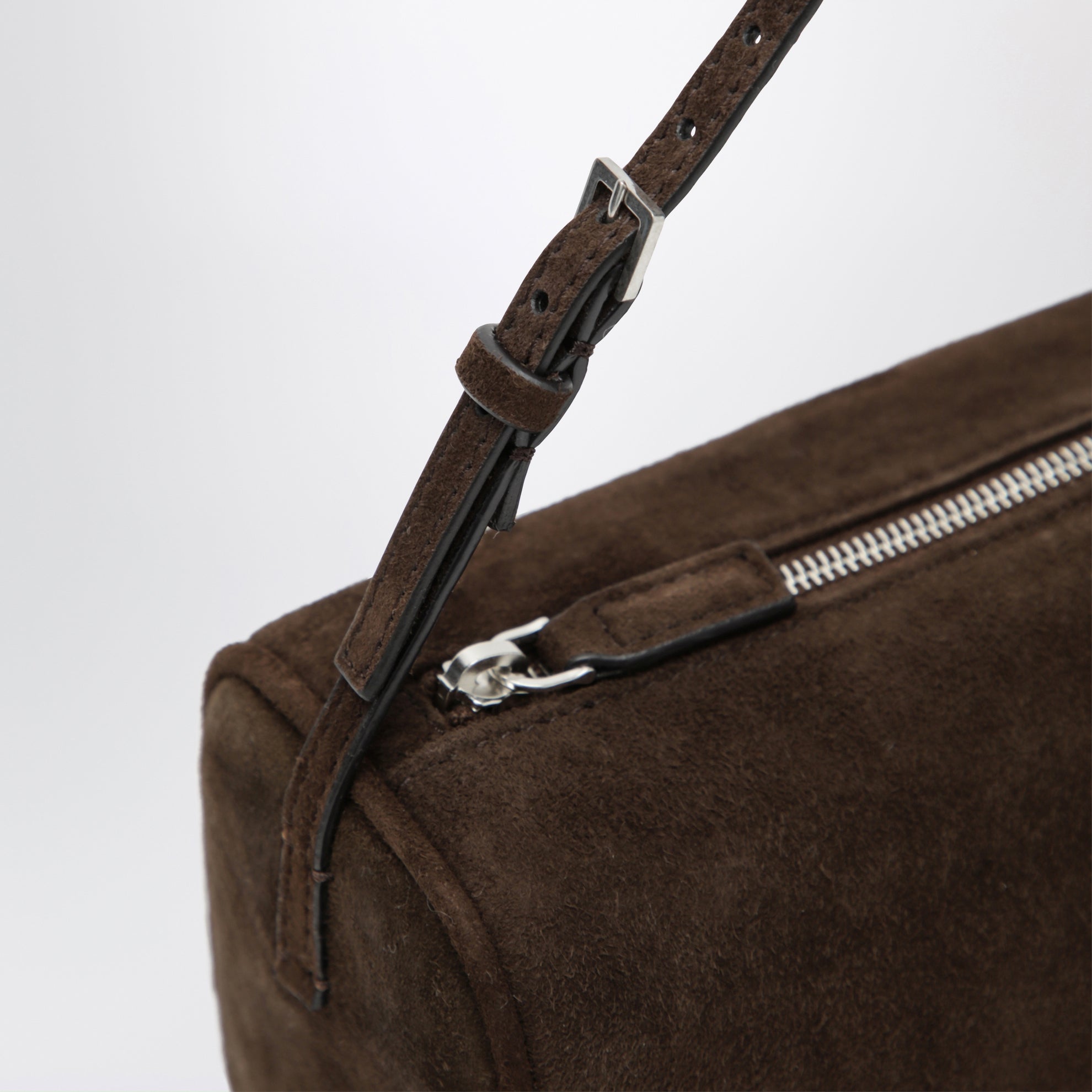 Borsa 90s in pelle scamosciata color mocha