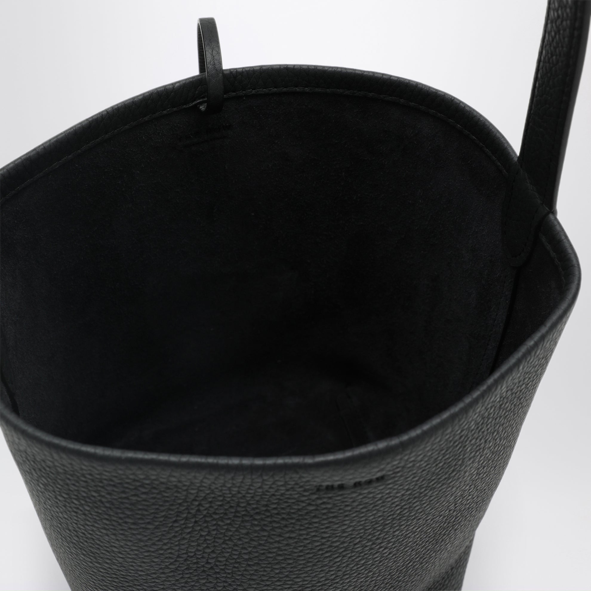 Petit cabas Park Tote en cuir de veau grainé bleu