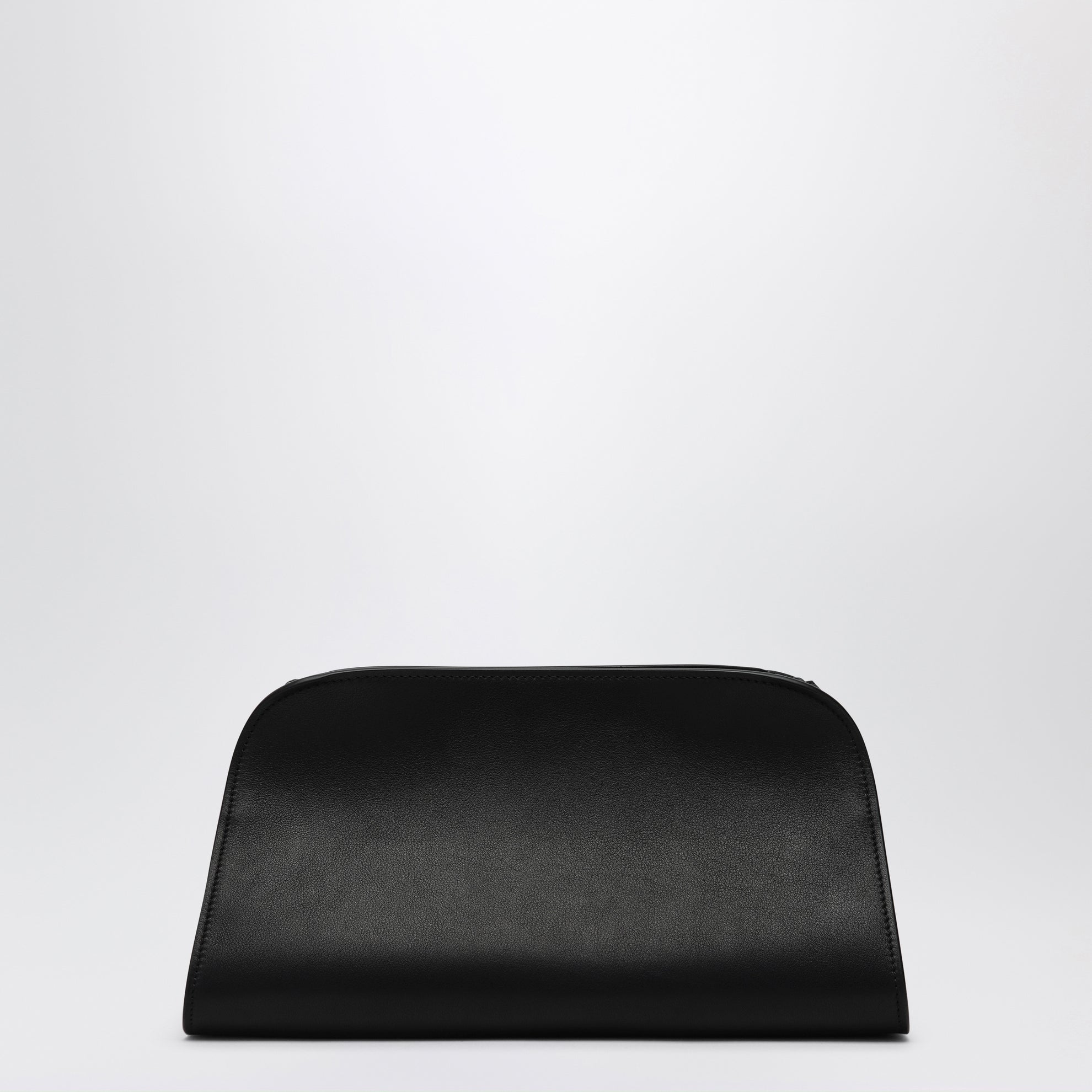 Black leather Peggy Clutch
