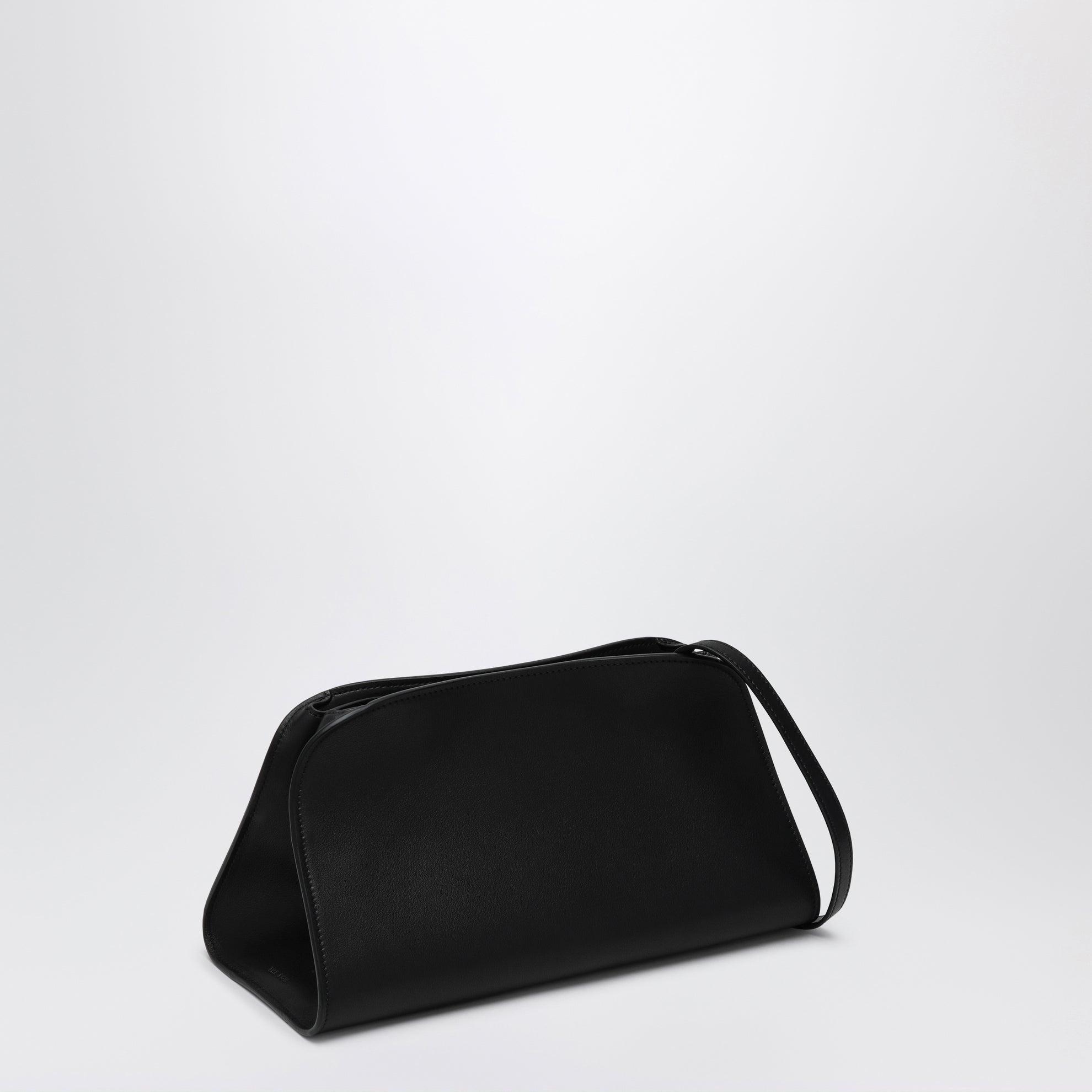 Black leather Peggy Clutch