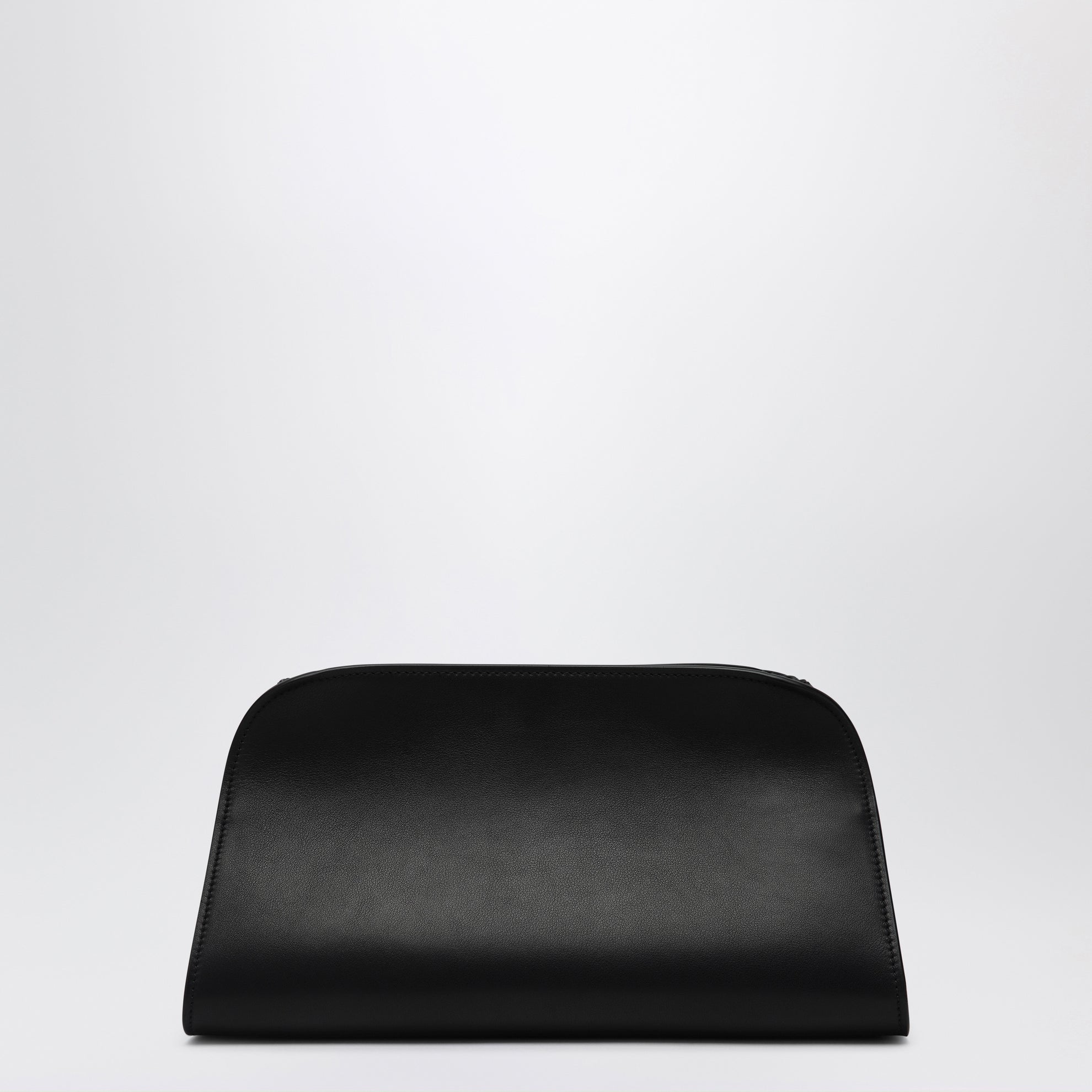 Black leather Peggy Clutch
