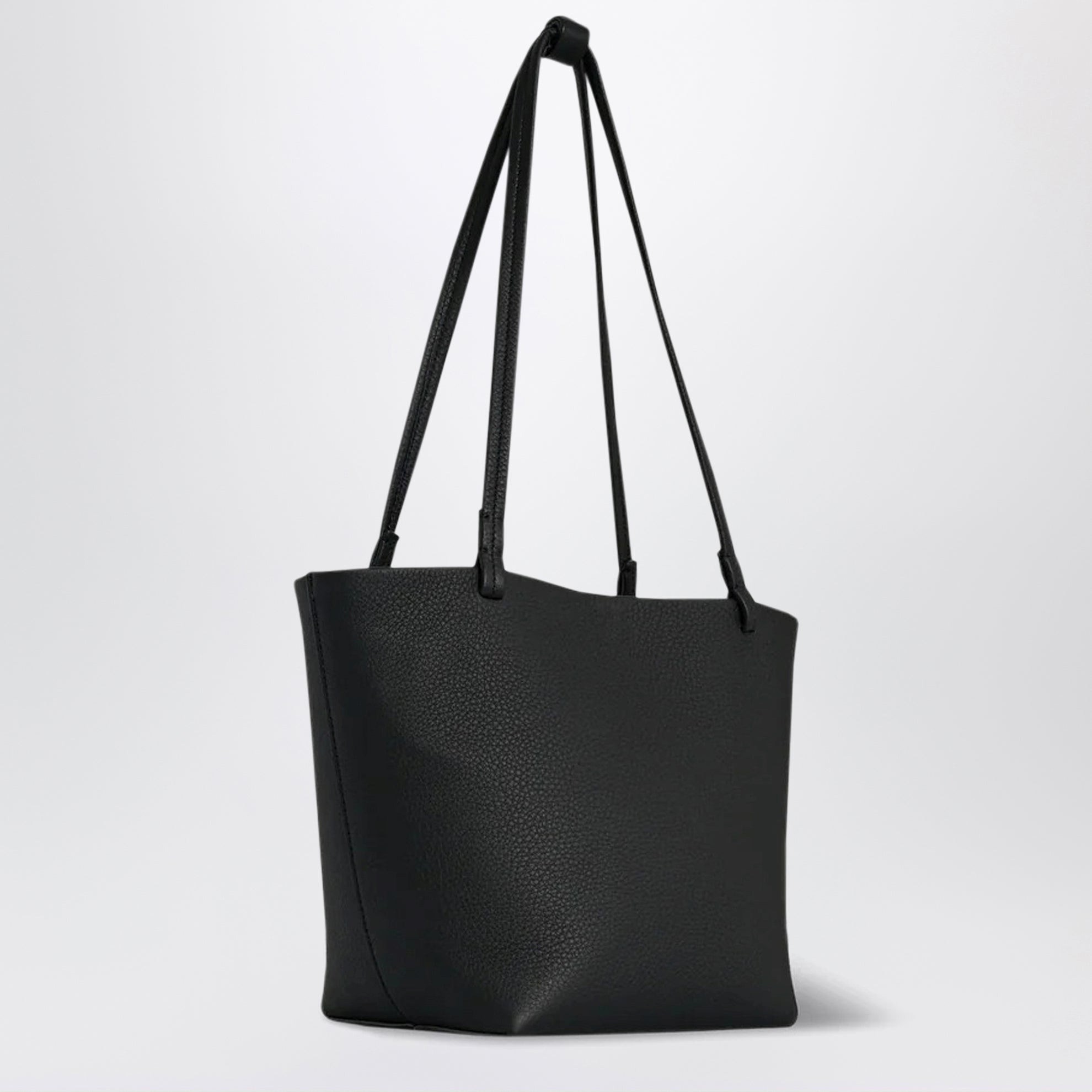 Tote Bag Park aus strukturiertem Kalbsleder, schwarz