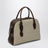 India 12 natural/brown canvas and leather bag