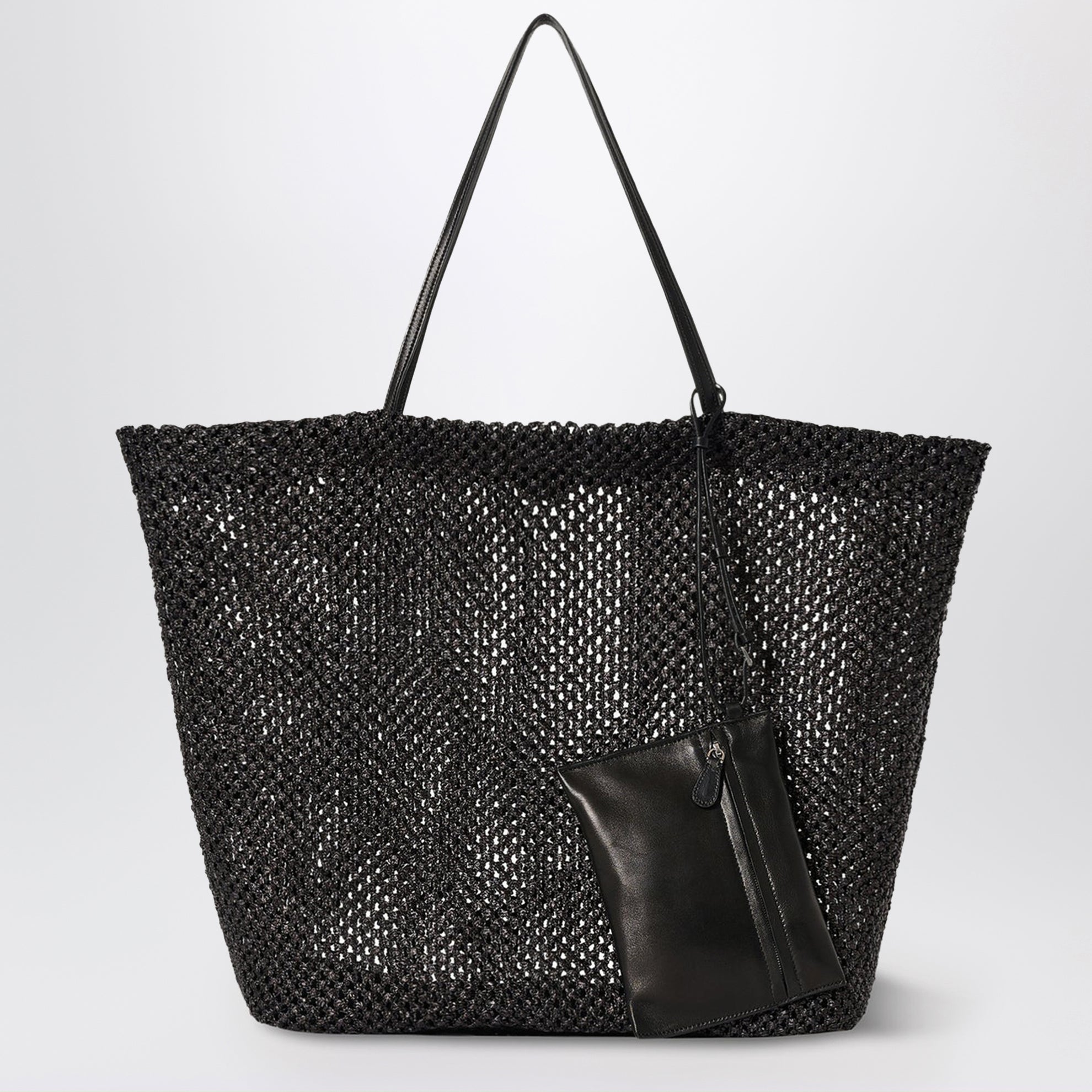 Geometrische Tote Bag Barn aus Nylon in Schwarz