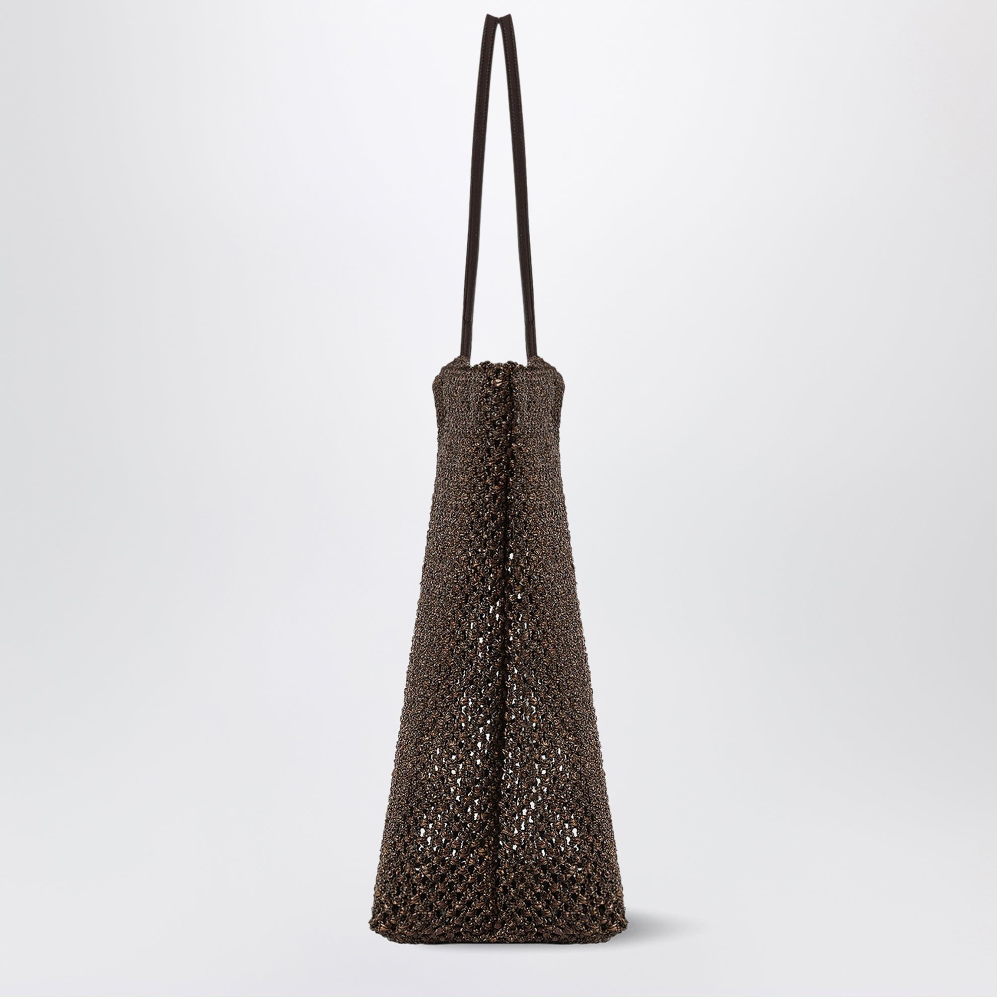 Borsa tote Barn in nylon crochet marrone scuro