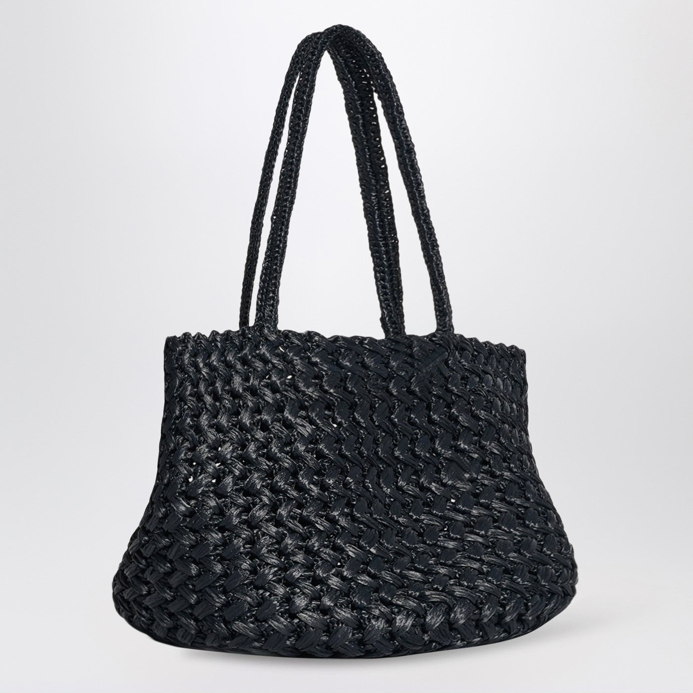 Estelle Two bag in black woven raffia