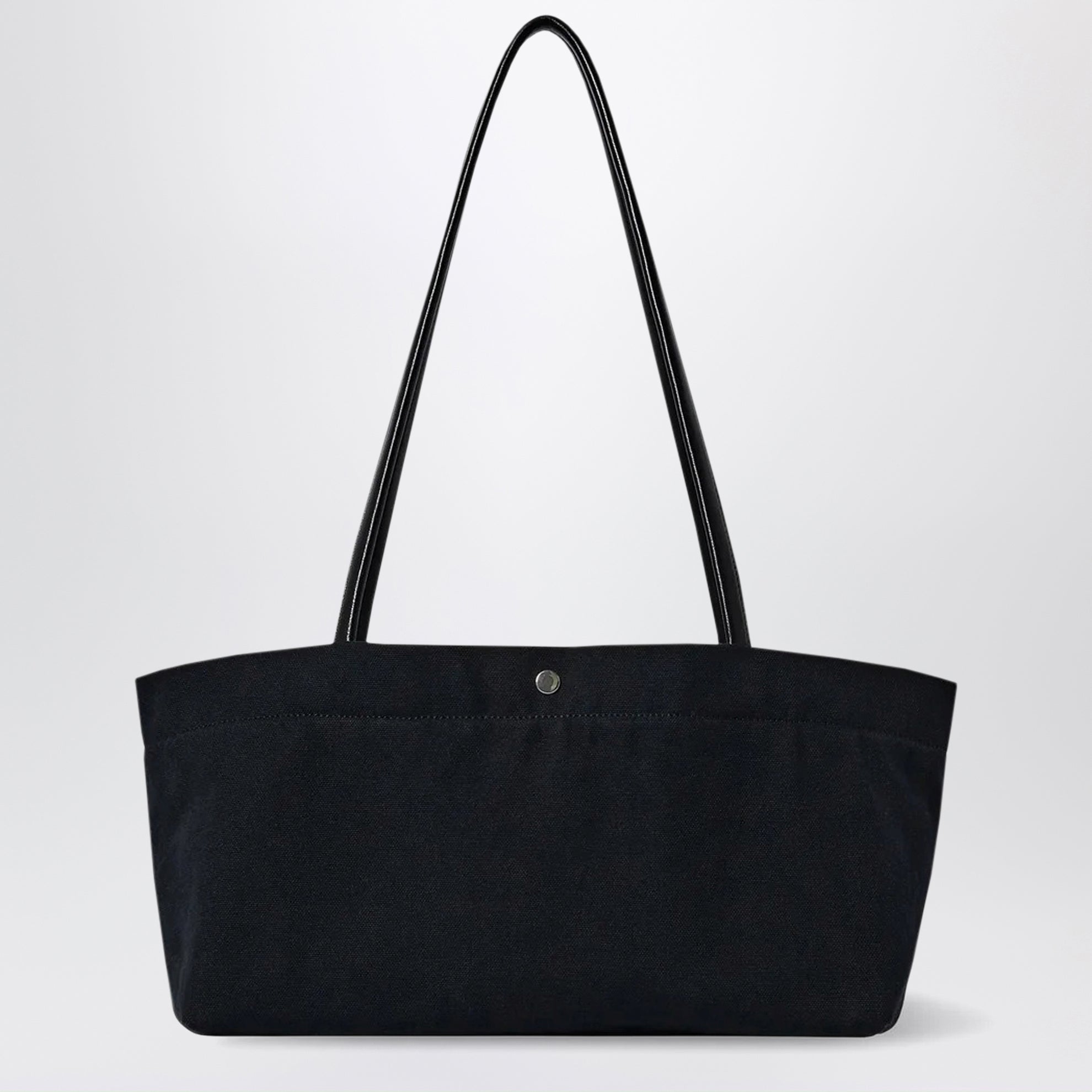 Idaho Schultertasche aus Baumwollcanvas in Schwarz