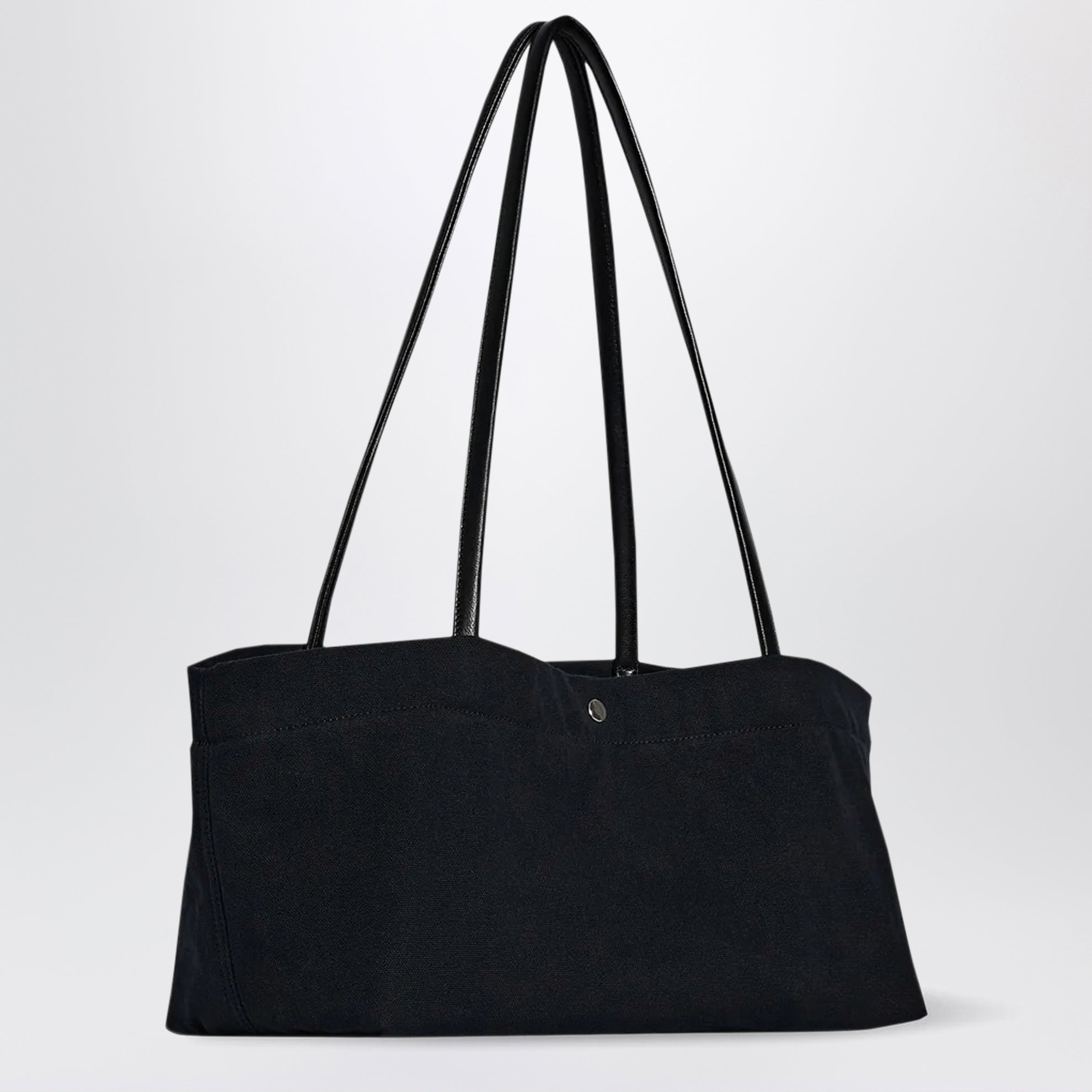 Idaho Schultertasche aus Baumwollcanvas in Schwarz