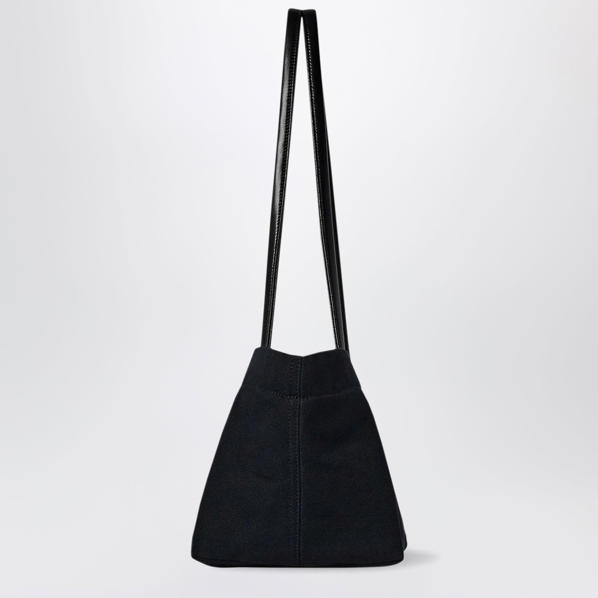 Idaho Schultertasche aus Baumwollcanvas in Schwarz