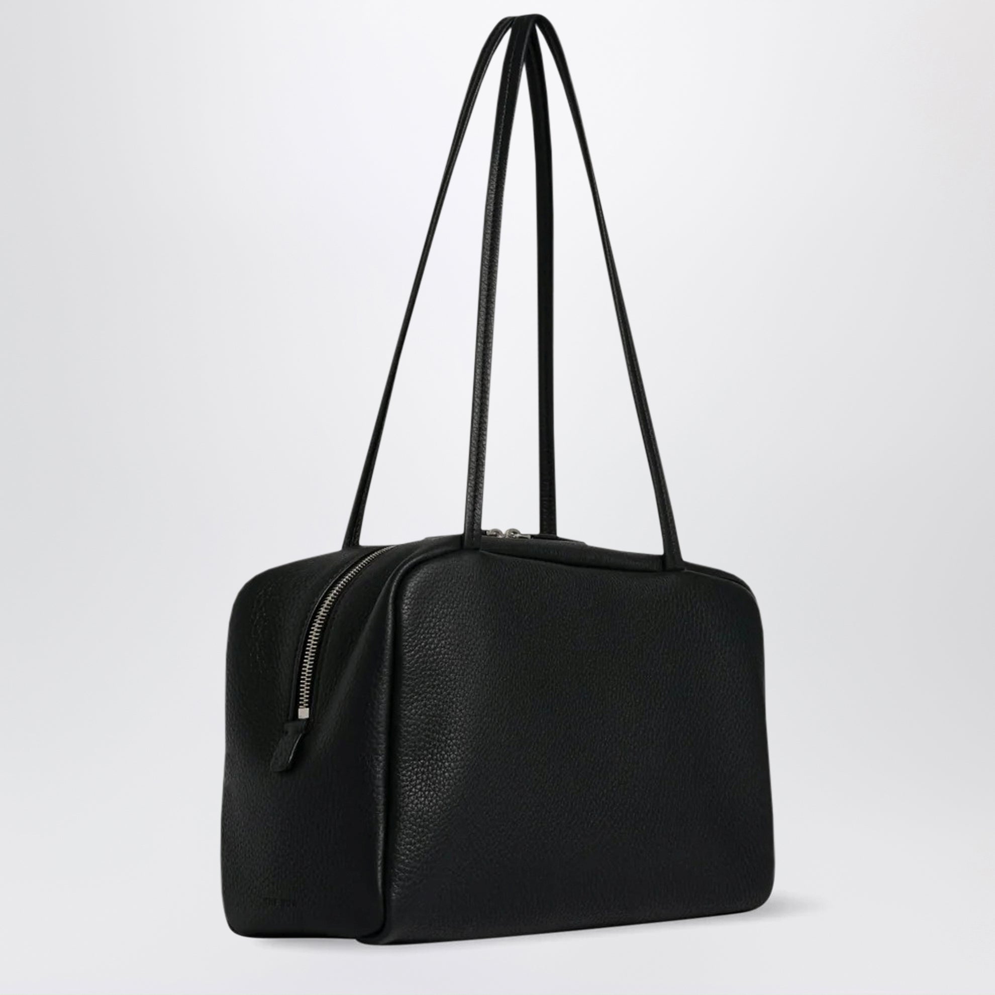 Borsa Astra bowling in pelle di vitello nera