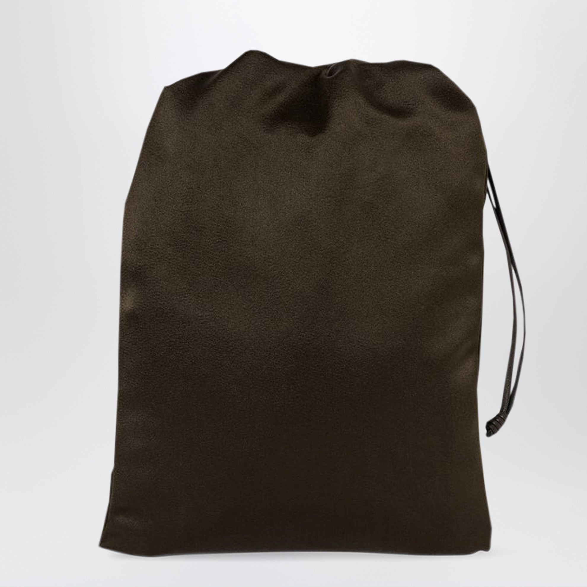 Ray dark brown silk pouch