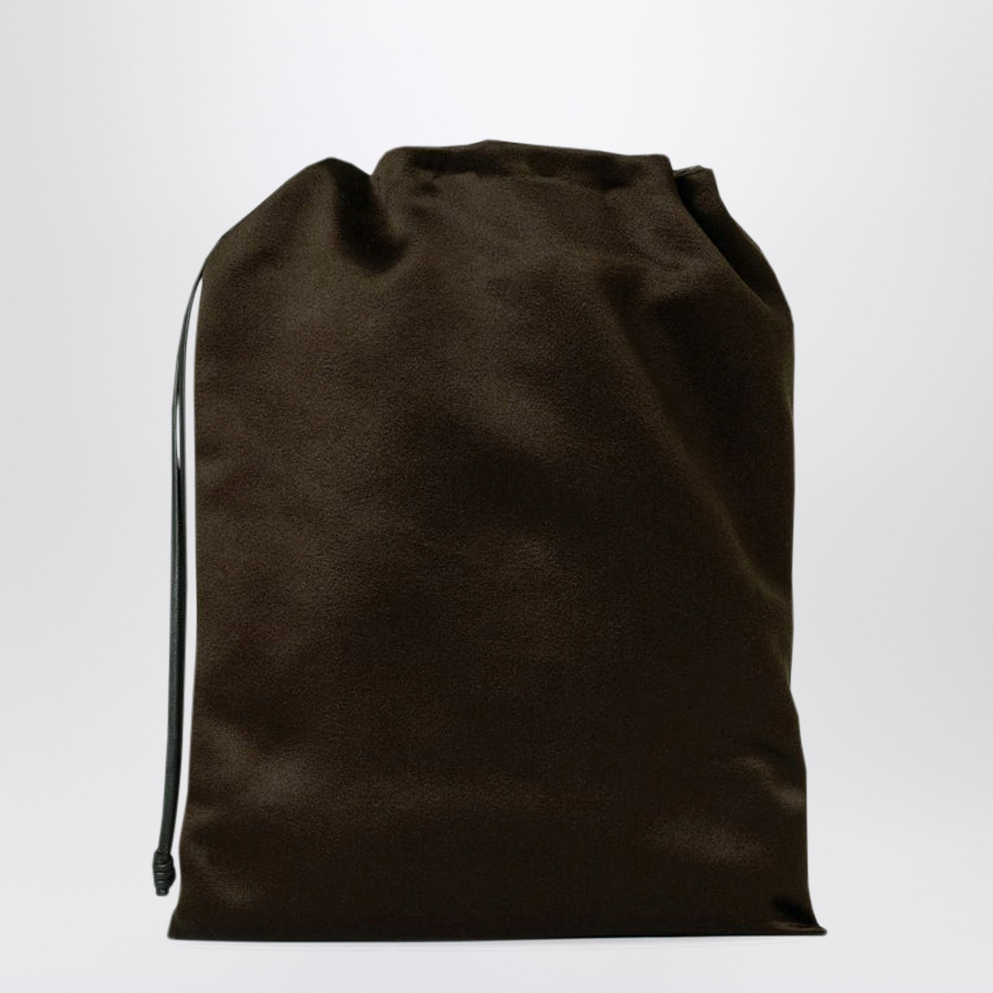 Ray dark brown silk pouch