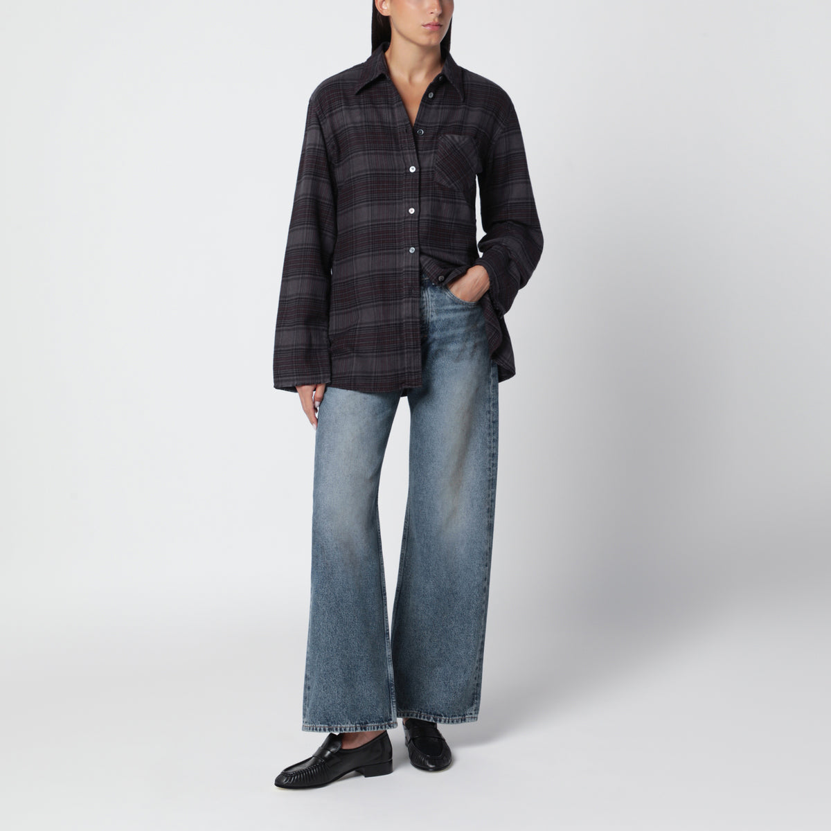 Camicia Daisy a quadri in flanella di cotone