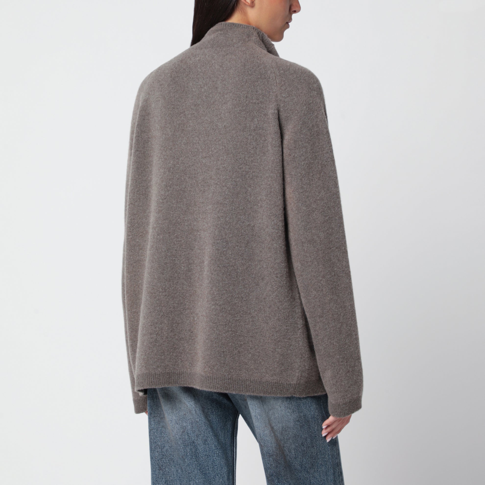 Cardigan Dash marrone in lana merino