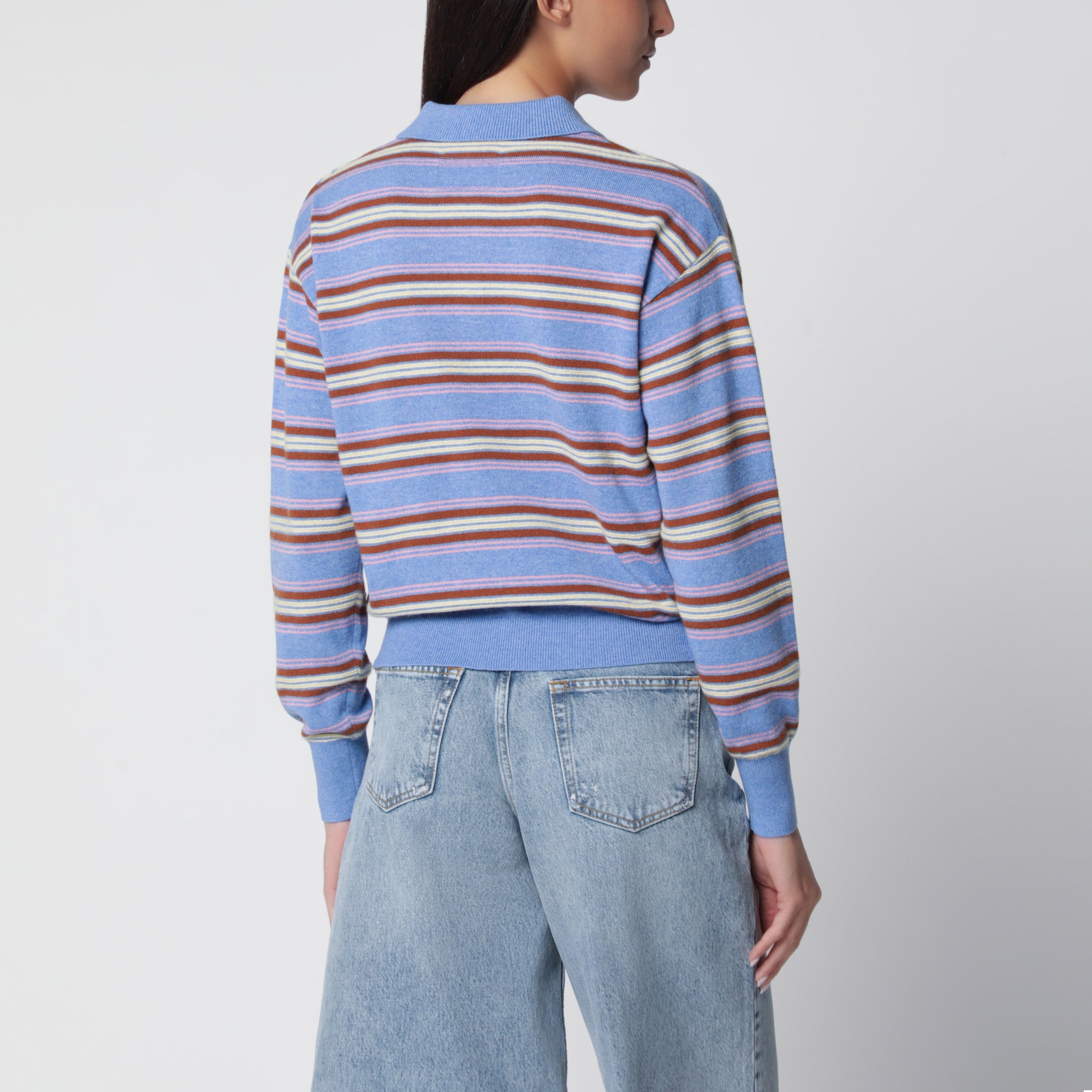 Maglia polo Collegiate Stripe Dalf Blue
