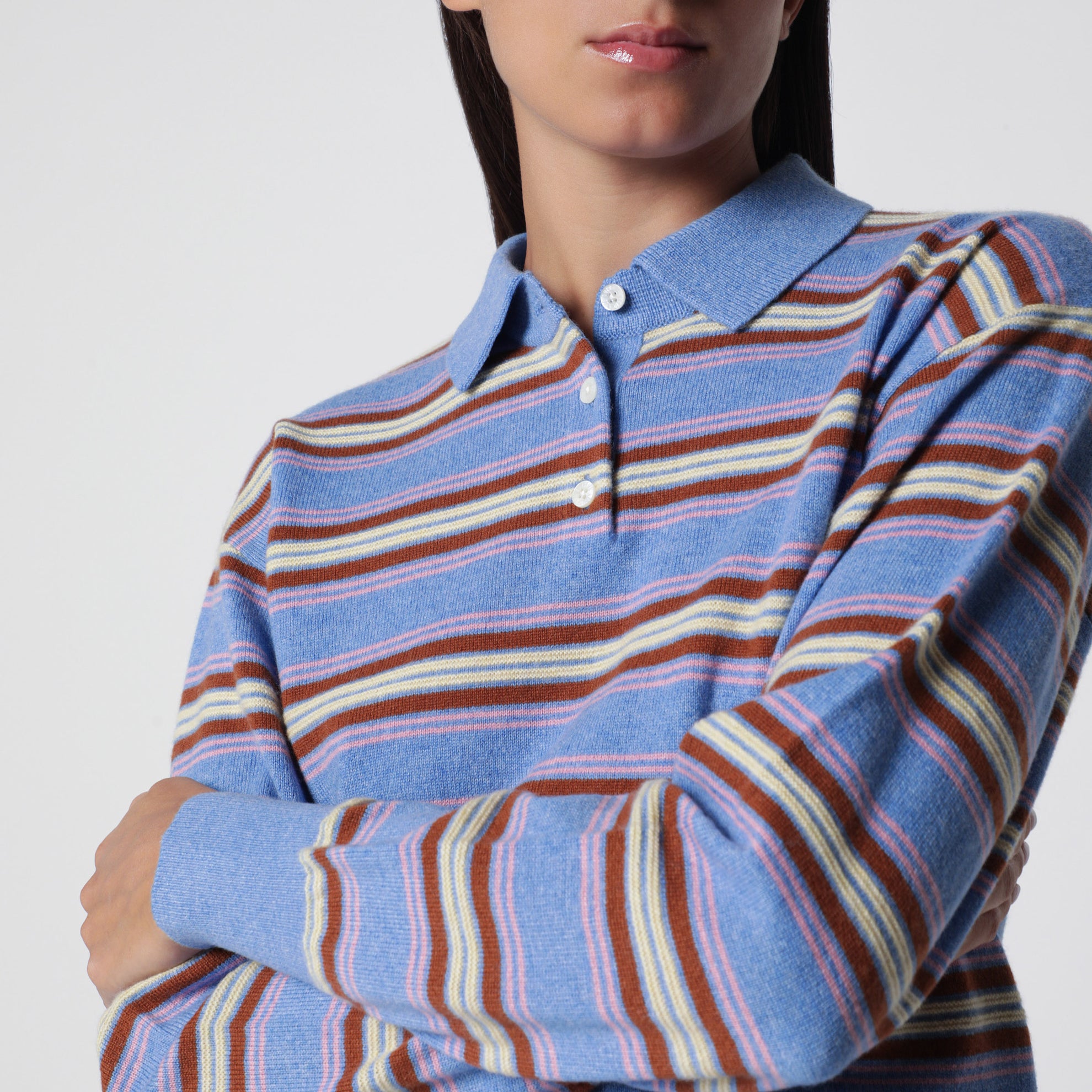 Maglia polo Collegiate Stripe Dalf Blue