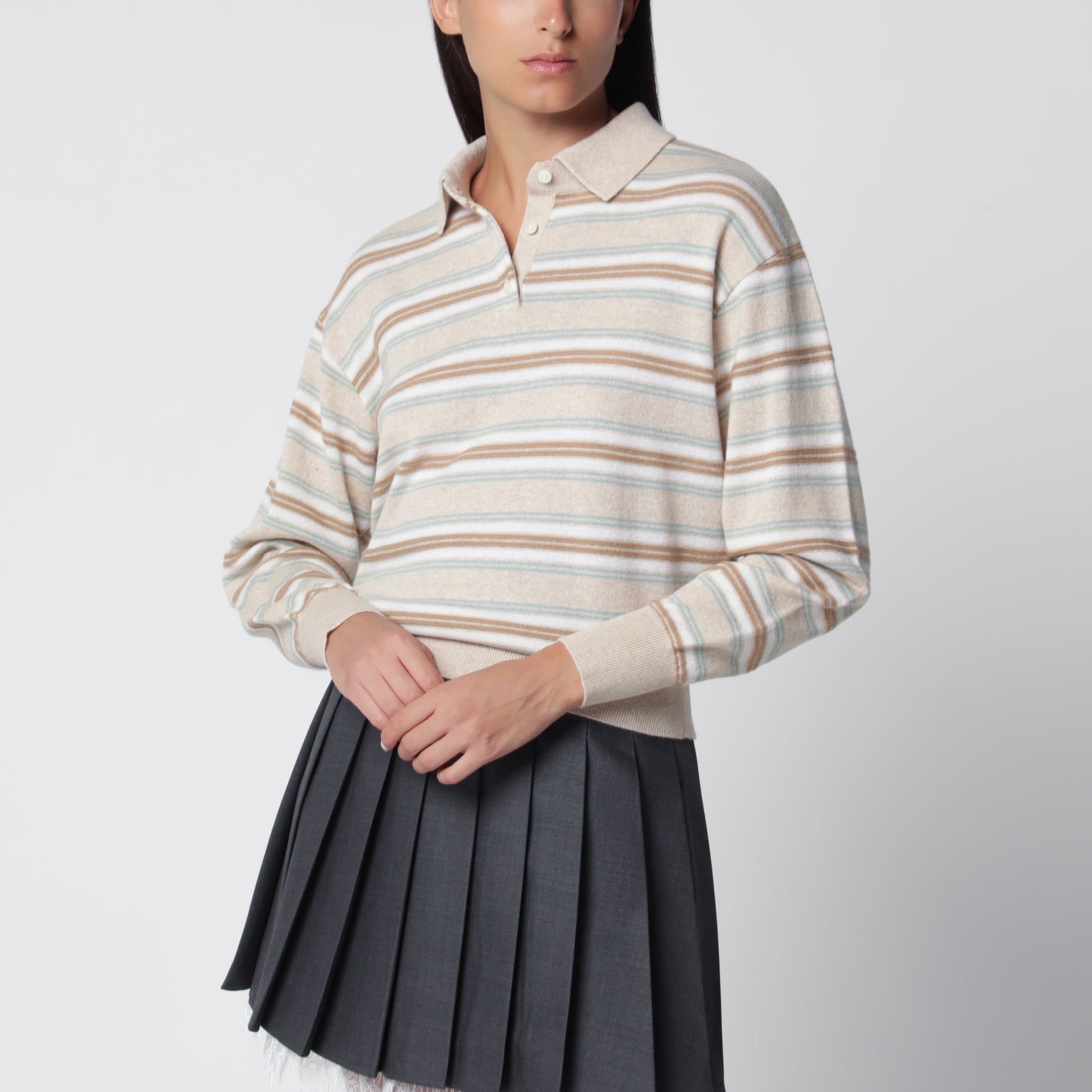 Maglia polo Collegiate Stripe Sandstone