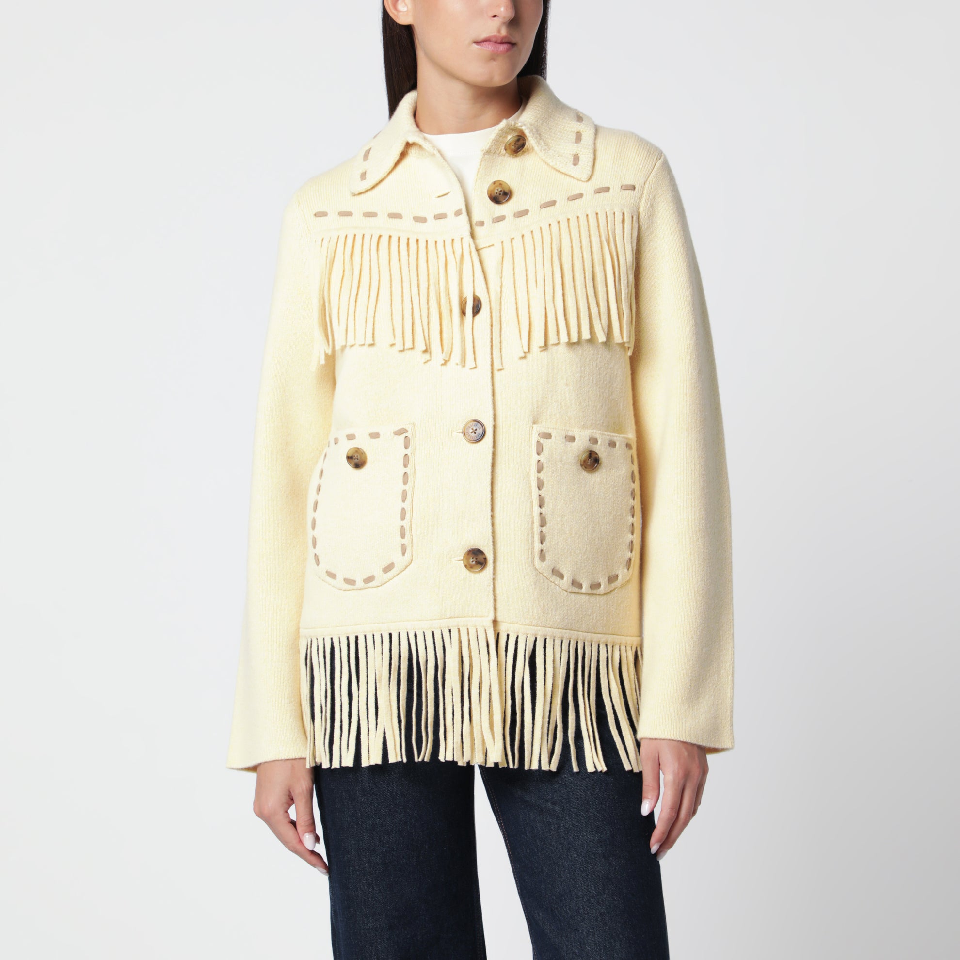 Butter-colored Western Fringe jacket