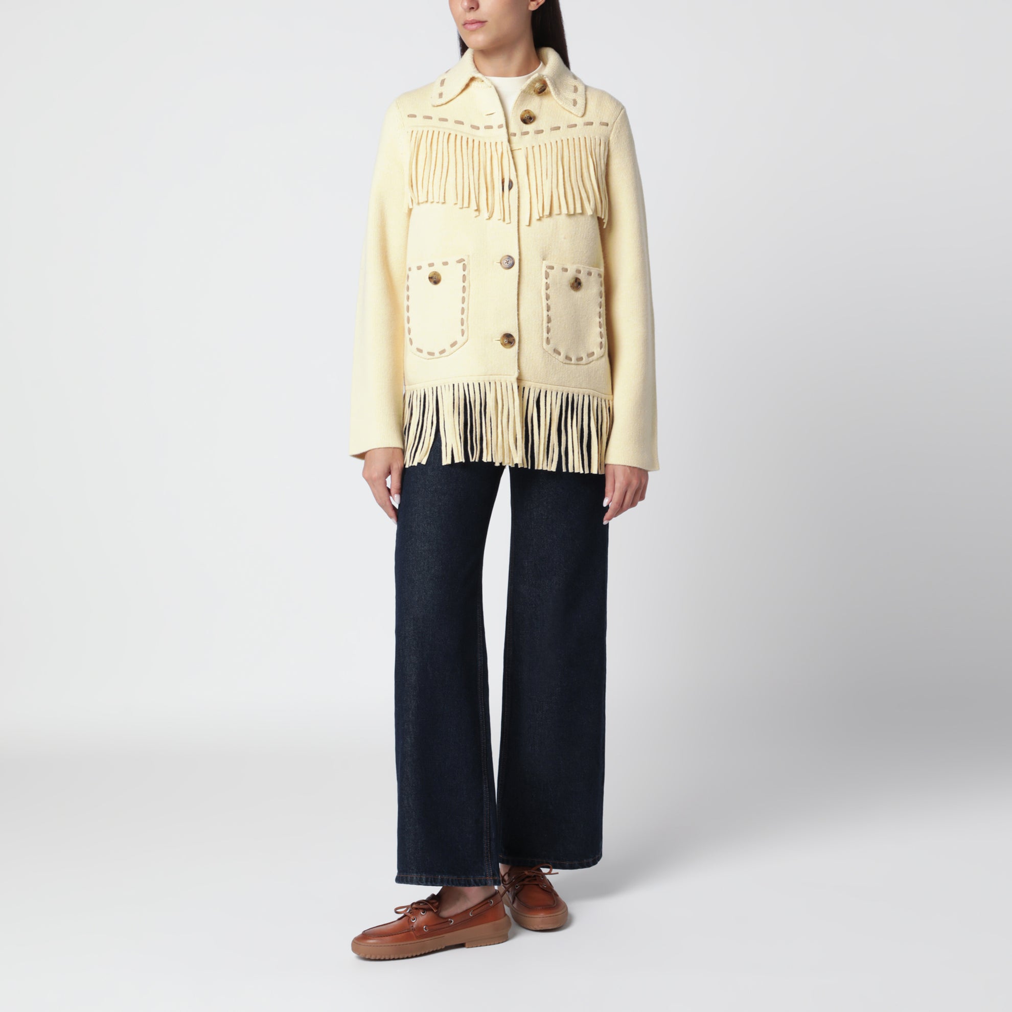 Butter-colored Western Fringe jacket