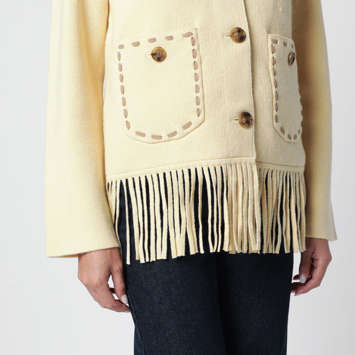 Butter-colored Western Fringe jacket