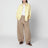 Cardigan con zip color burro in cashmere e lana