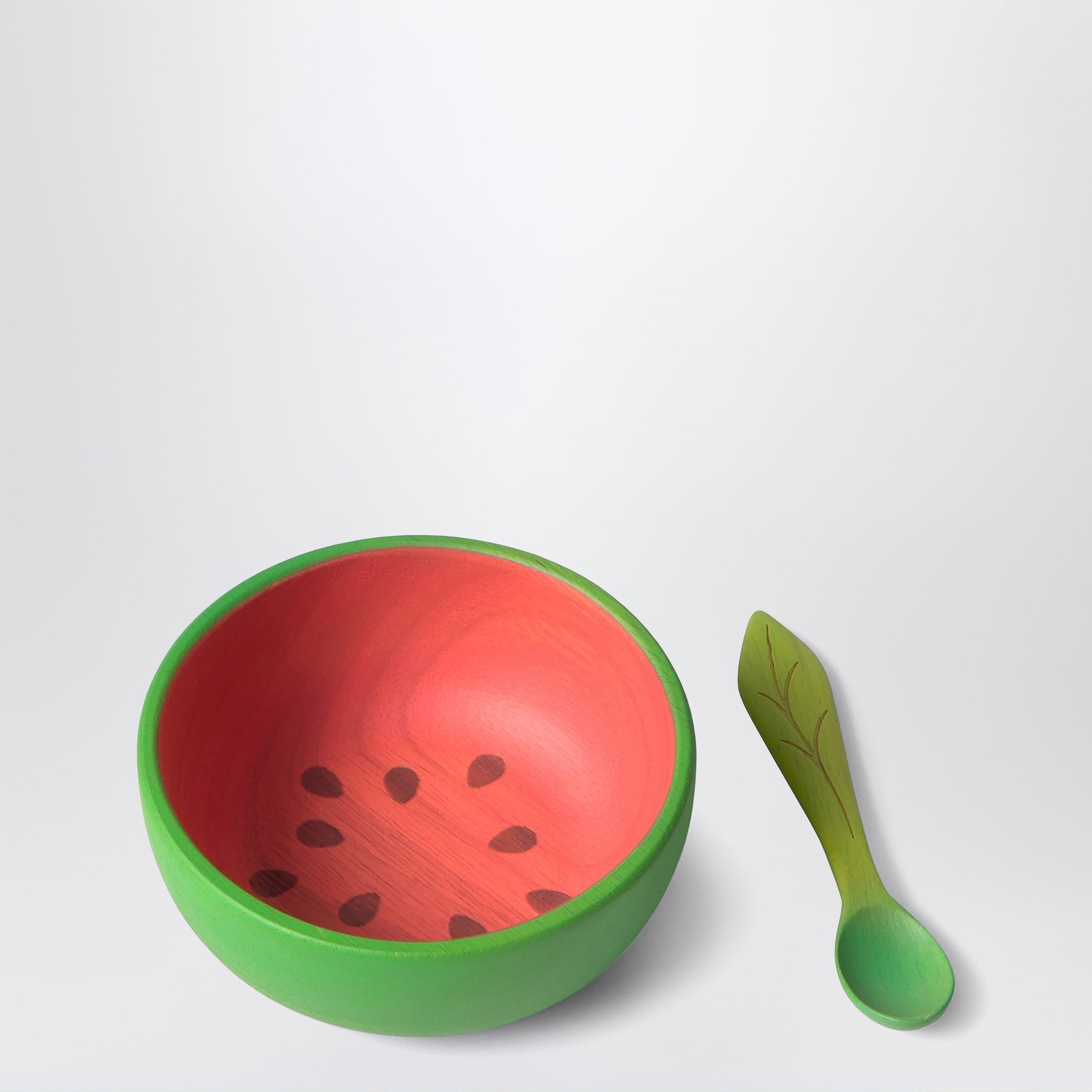 Watermelon-shaped plate and spoon set