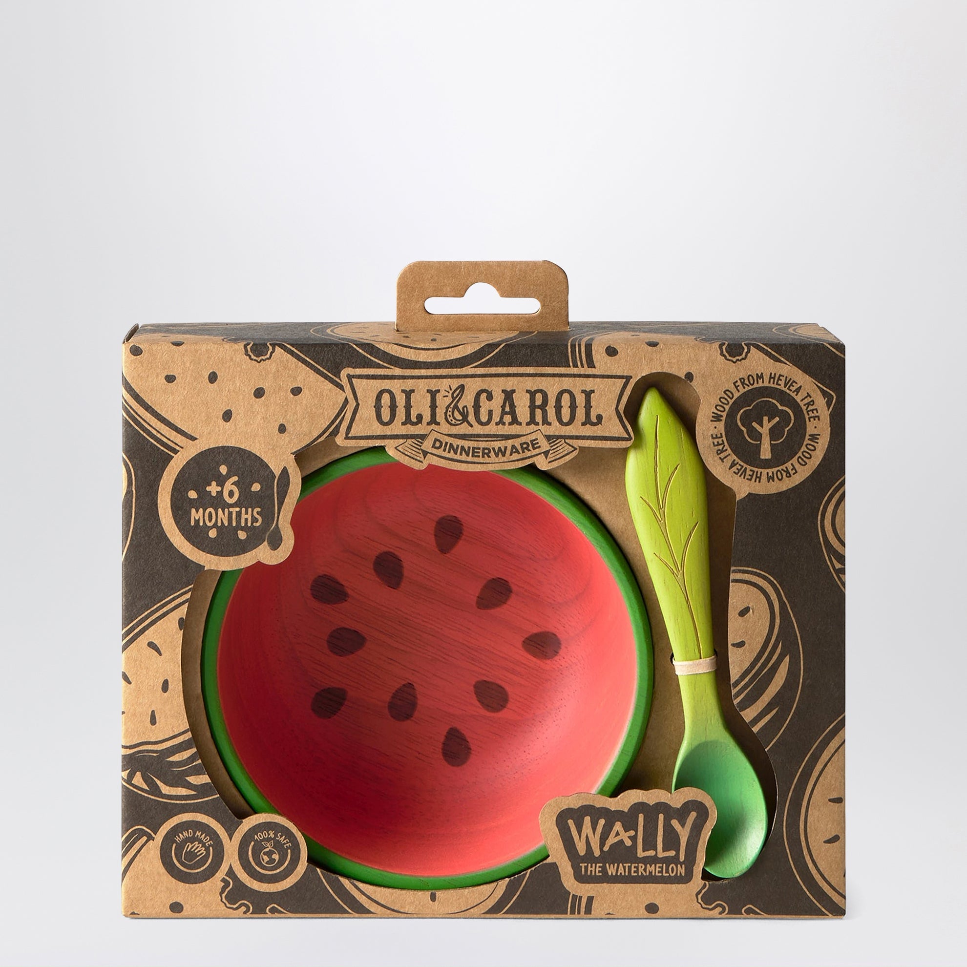 Watermelon-shaped plate and spoon set
