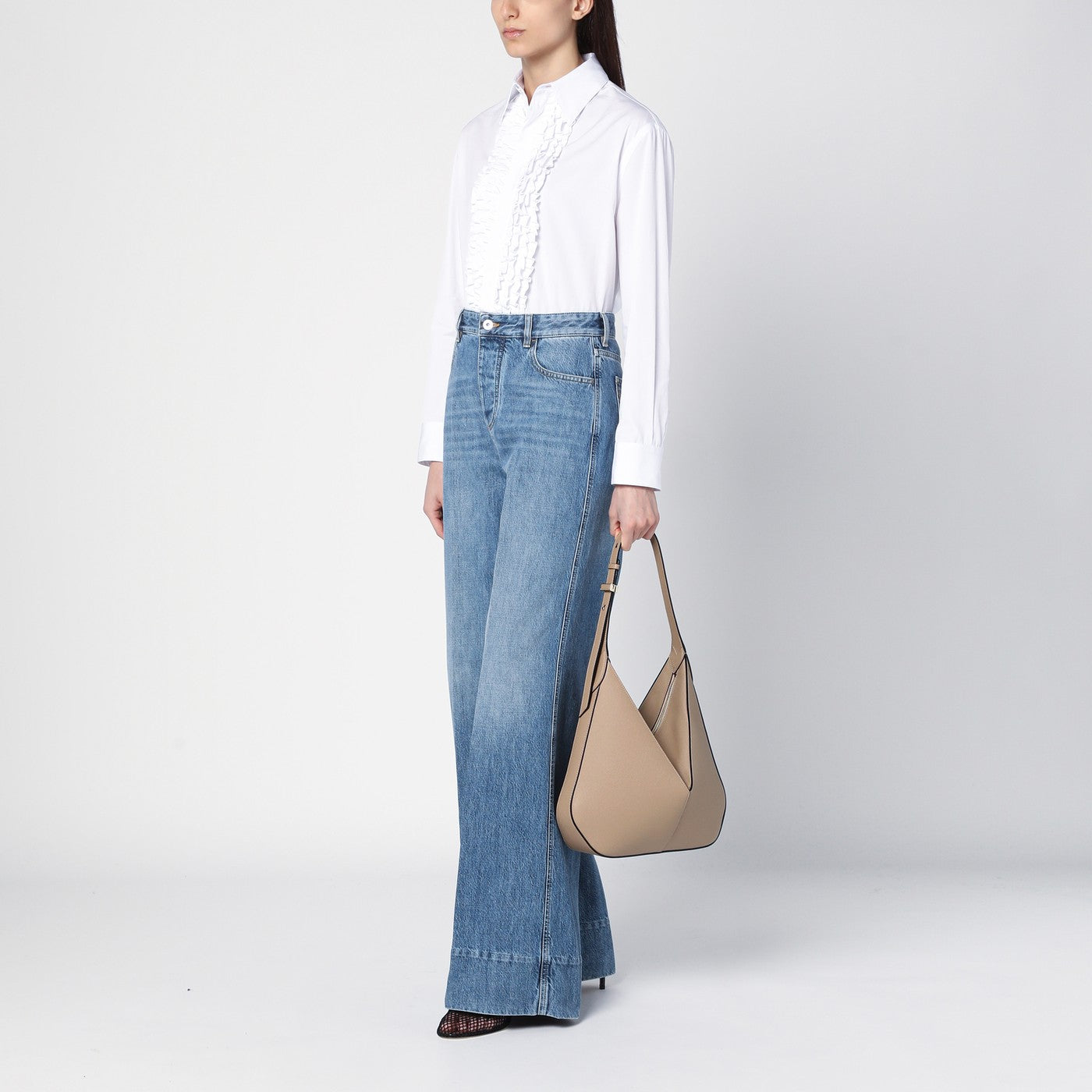Borsa Hobo Vivi beige in pelle