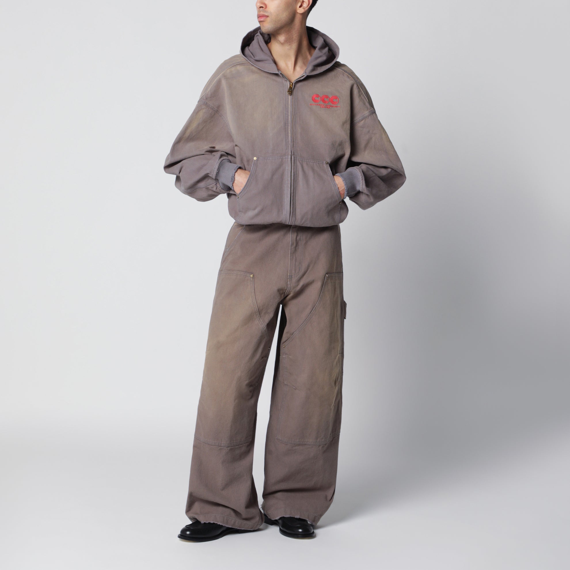 Graphite Double Knee trousers with vintage effect