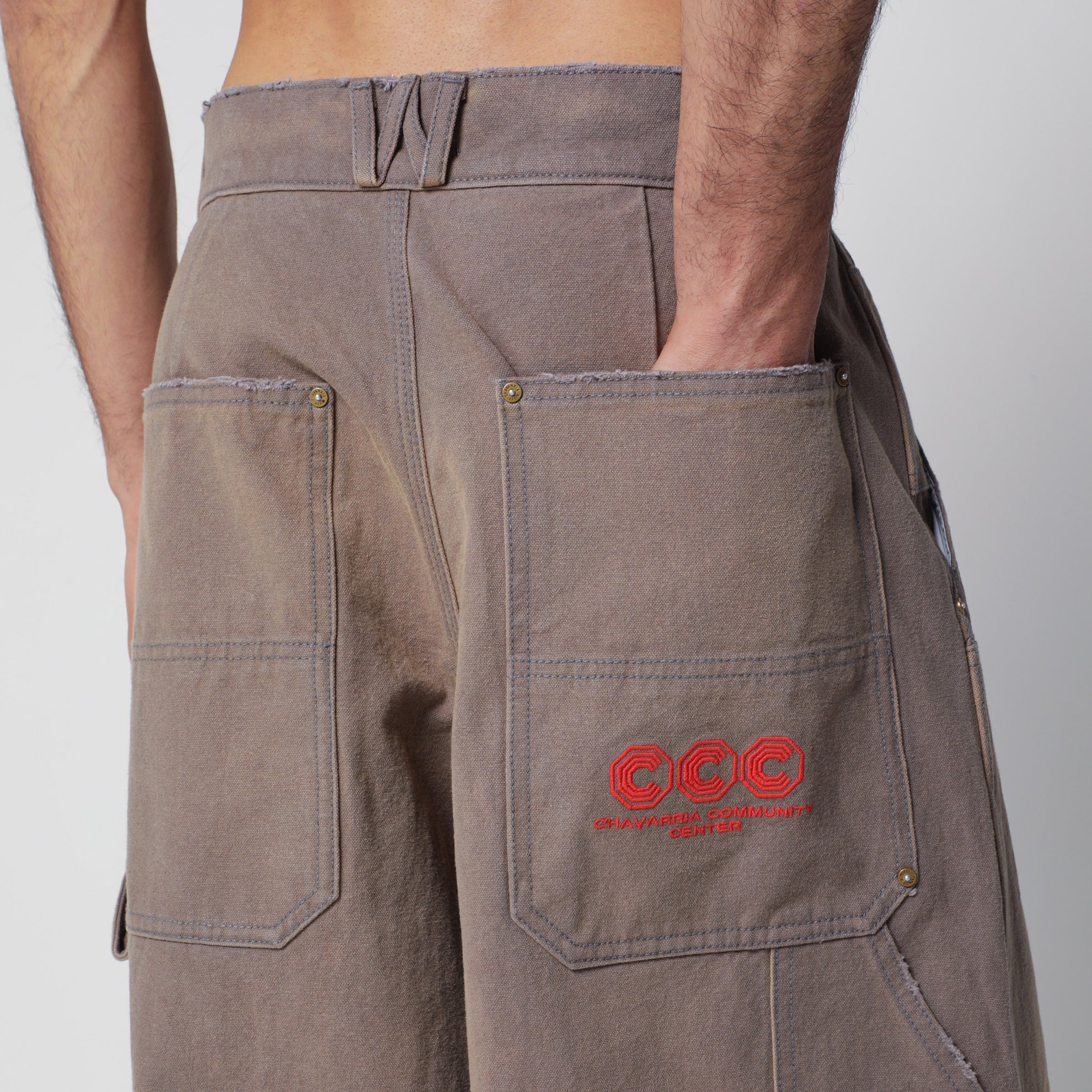 Graphite Double Knee trousers with vintage effect