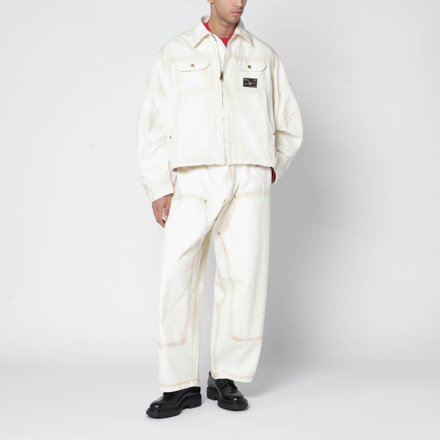 Veste zippée Stockton blanche effet délavé