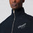 Pinstripe zip-up jacket with logo embroidery