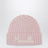 Berretto rosa in lana con ricamo logo
