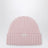 Berretto rosa in lana con ricamo logo