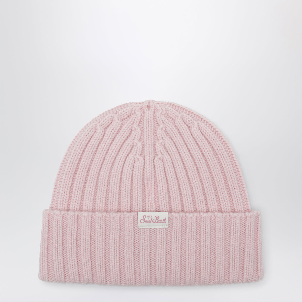 Bonnet rose en laine avec logo brodé