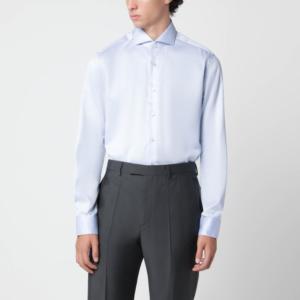 Hellblaues Travel Hemd aus Baumwolle Tailor Fit