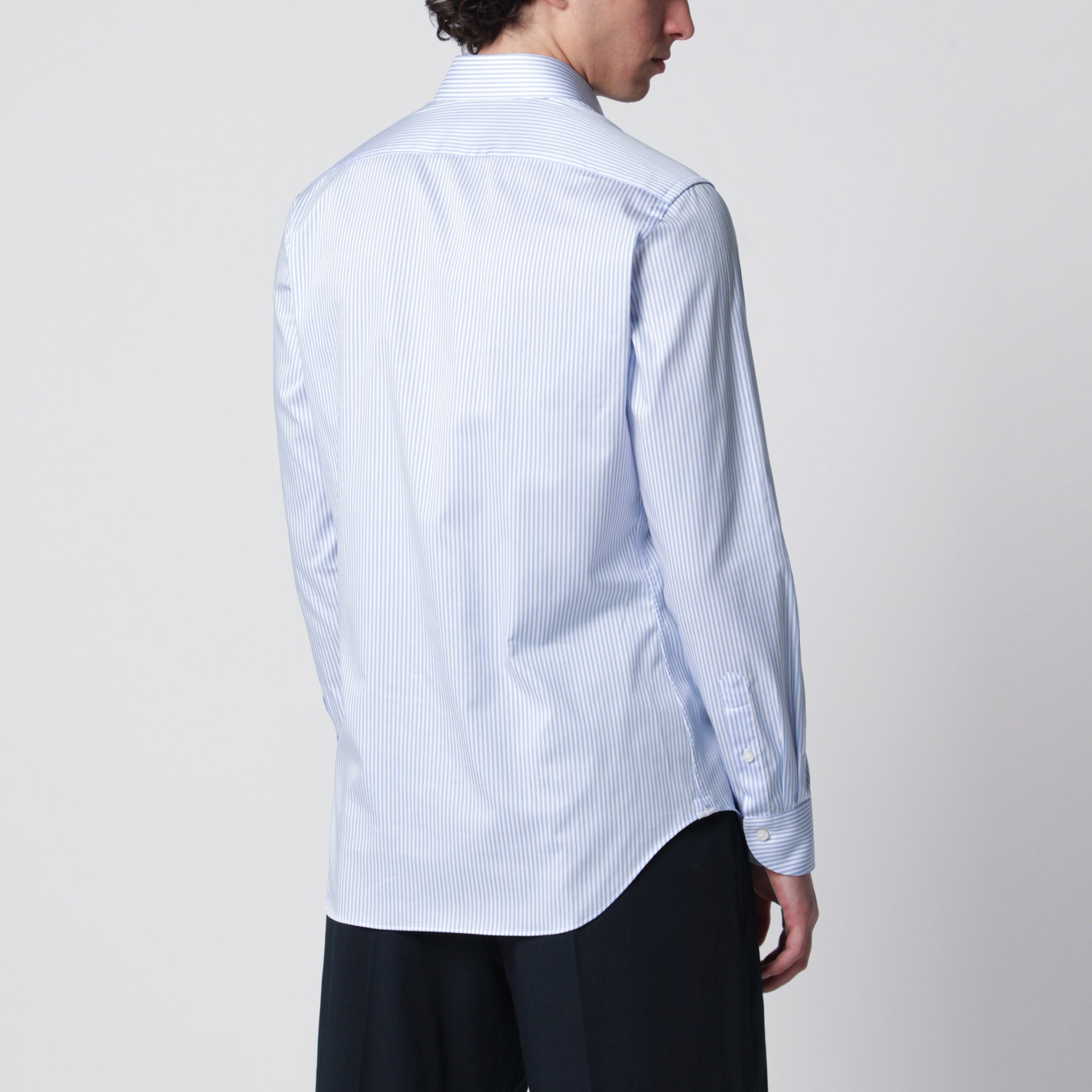 Chemise Travel rayée blanc/bleu