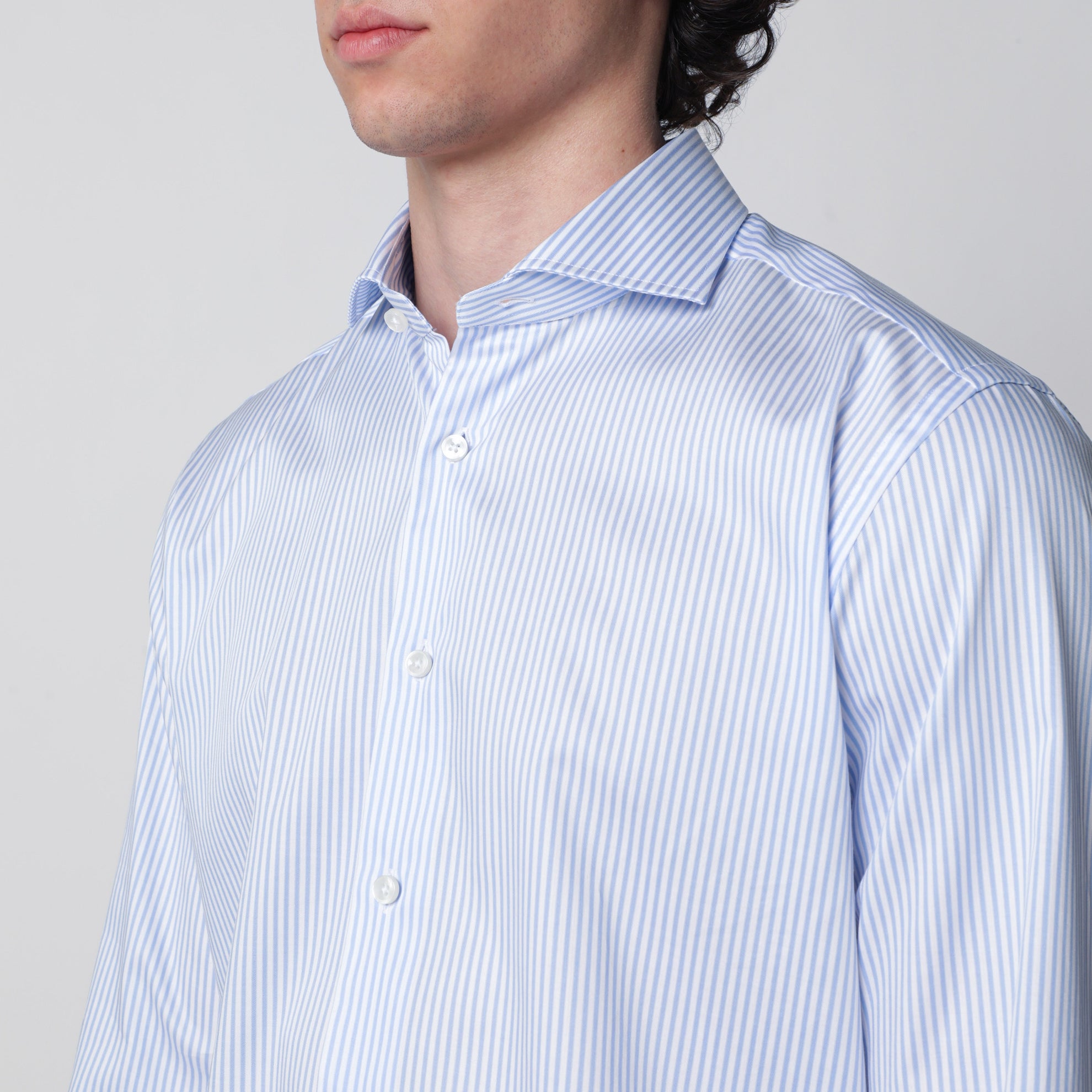 Chemise Travel rayée blanc/bleu