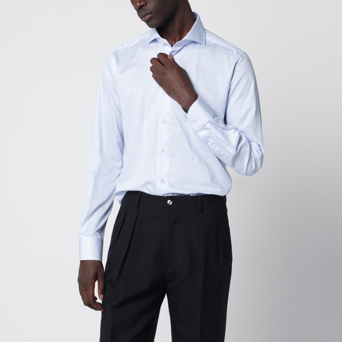 Chemise Travel blanche à rayures Tailor Fit