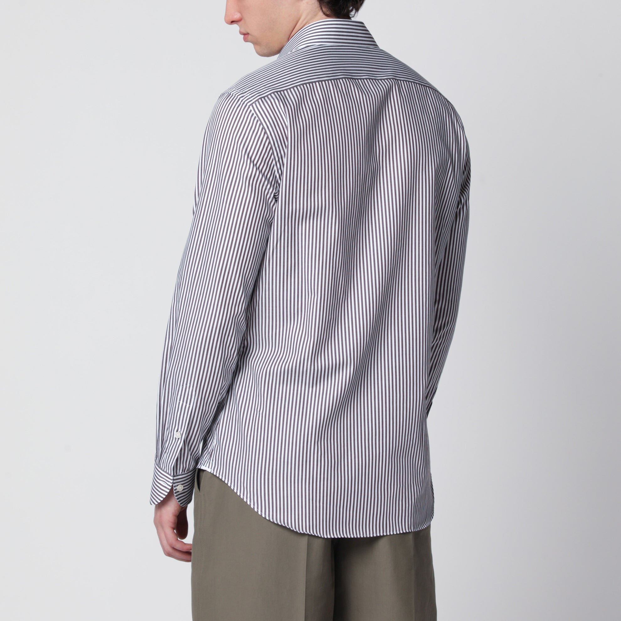 Camicia Travel a righe bianca/marrone